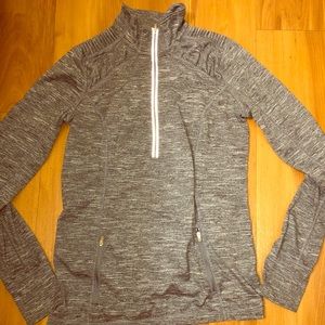 Gray half zip